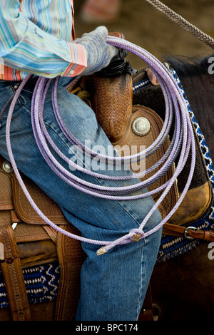 Close-up of cowboy's lariat, Chaffee County Fair & Rodeo Stock Photo