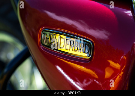 Triumph Thunderbird motorcycle side panel badge , Classic british motorcycle Stock Photo