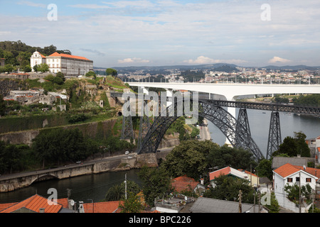 Maria Pia and Sao Joao bridges in Porto, Portugal Stock Photo