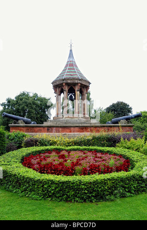 Chinese Bell Tower arboretum Nottingham england uk Stock Photo