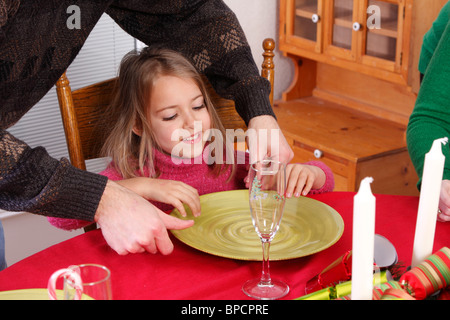 Happy child waiting for Christmas dinner Stock Photo