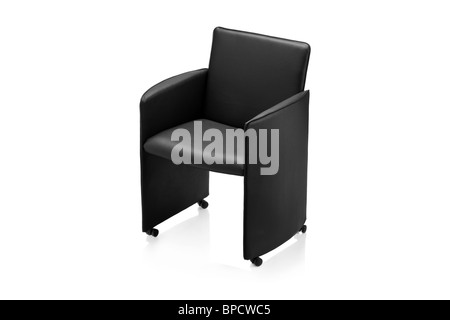 Image of a modern black leather armchair Stock Photo