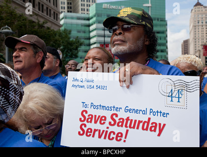 Postal Workers Rally To Save Six-Day Mail Delivery Stock Photo
