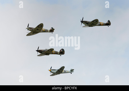 Tribute Fly Past at the 2010 Royal International Air Tattoo, England to remember the 70th Anniversary off the Battle of Britain Stock Photo