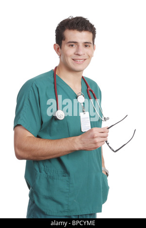Friendly, smiling male nurse Stock Photo