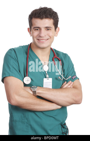 Friendly, smiling male nurse Stock Photo