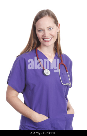 Friendly, smiling female nurse Stock Photo
