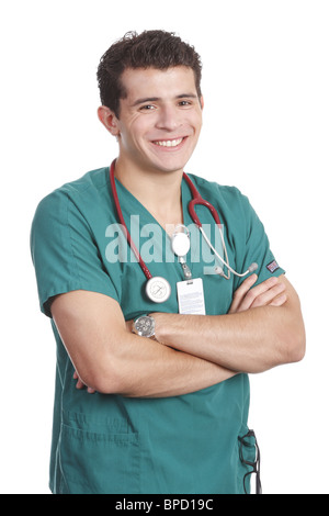 Friendly, smiling male nurse Stock Photo