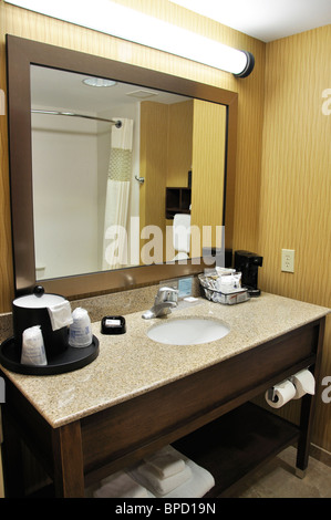 Hampton Inn hotel bathroom Stock Photo