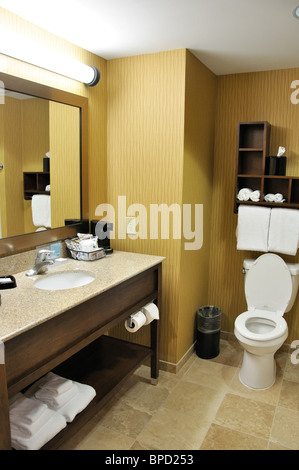 Hampton Inn hotel bathroom Stock Photo