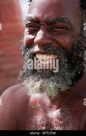 AFRO AMERICAN SENIOR MAN WITH BIG SMILE ON HIS FACE Stock Photo