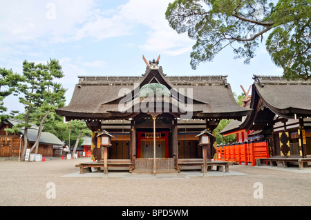 One of the buildings at Sumiyoshi Taisha Grand Shrine in Osaka, Japan Stock Photo