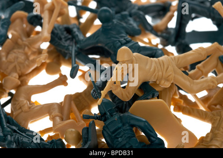pile of plastic cheap toy soldiers Stock Photo