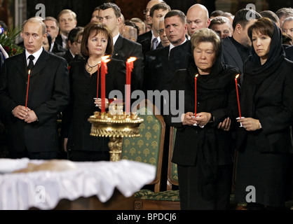 The coffin of Boris Yeltsin first Russian president carried out of the ...