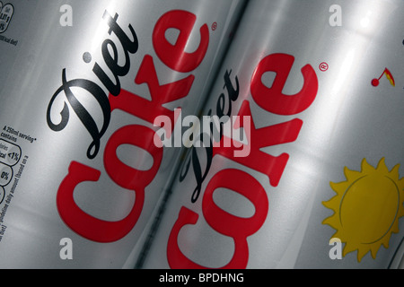 Two diet coke bottles facing each other from the coca cola company Stock Photo