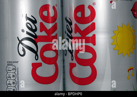 Two diet coke bottles facing each other from the coca cola company Stock Photo