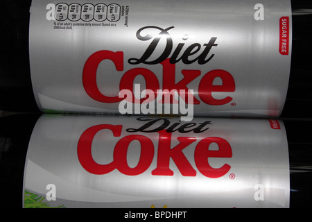 Two diet coke bottles facing each other from the coca cola company Stock Photo