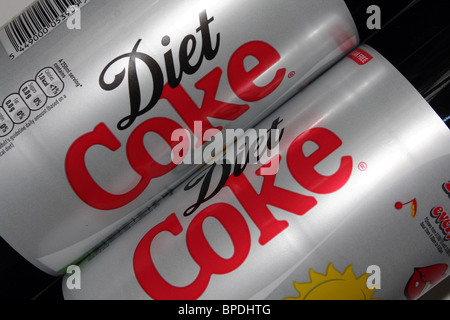 Two diet coke bottles facing each other from the coca cola company Stock Photo