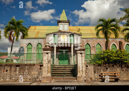 A church in Roseau, Dominica, West Indies. Stock Photo