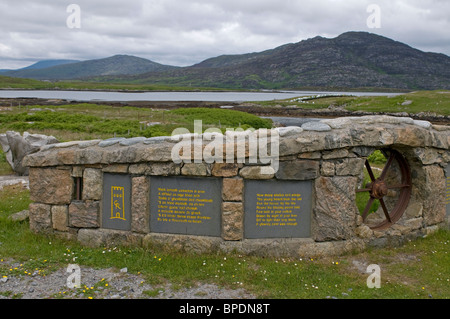 The Listening Place stone cairn South Lochboisdale and North Glendale, South Uist, Hebrides. Scotland.  SCO 6390 Stock Photo