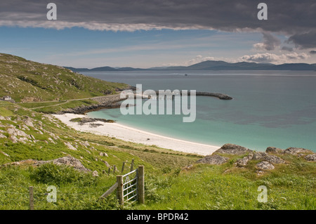 The view towards distant Barra from  Eriskay in the Western Isle, Outer Hebrides. Scotland.   SCO 6397 Stock Photo
