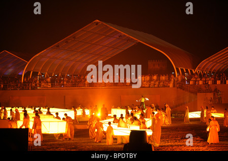 A show in the desert, Dubai, United Arab Emirates Stock Photo