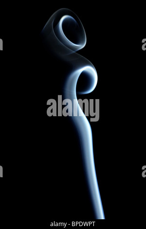 Smoke curl isolated on black Stock Photo