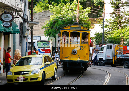 The Bonde (Trolley) at Santa Teresa, Rio de Janeiro, Brazil. Stock Photo