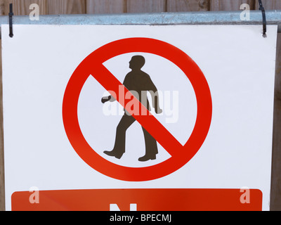 No Pedestrian Access Sign Stock Photo