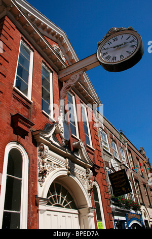 The Old Corn Exchange with its clock in the High Street, Rochester, Kent Stock Photo