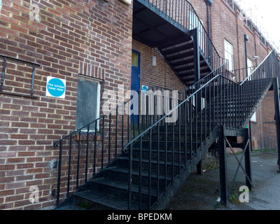 Surrey England Fire Escape Behind Cheam Leisure Centre Stock Photo