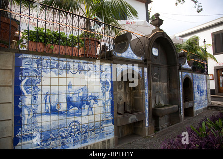 Azulejos Fountain in Funchal - Madeira Stock Photo