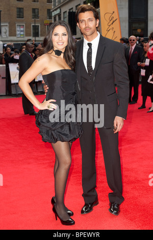 Hrithik Roshan; Barbara Mori arriving at the World Premiere of Kites at Odeon West End Stock Photo