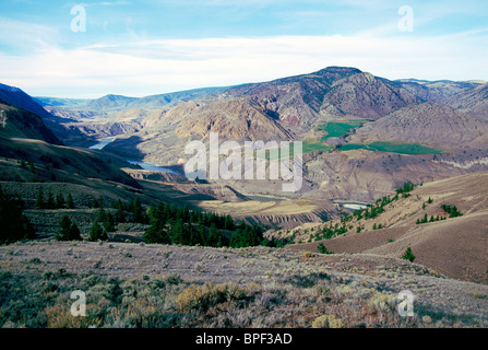 Fraser River and Fraser Canyon near Lillooet, BC, British Columbia, Canada - Cariboo Chilcotin Plateau and Benchland Stock Photo