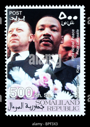 SOMALILAND - CIRCA 2008: A postage stamp printed in Somaliland showing Martin Luther King, circa 2008 Stock Photo