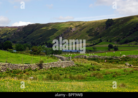 Looking down over Watendlath Tarn from Great Crags in the Lake District National park, Cumbria. Stock Photo