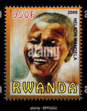 RWANDA - CIRCA 2004: A postage stamp printed in Rwanda showing Nelson Mandela, circa 2004 Stock Photo