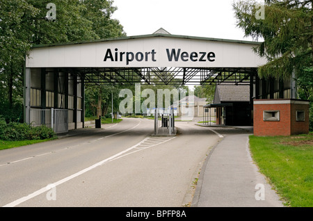 A reminder of RAF Laarbruch days at entrance to  Weeze (Niederrhein) Airport, North Rhine-Westphalia, Germany. Stock Photo