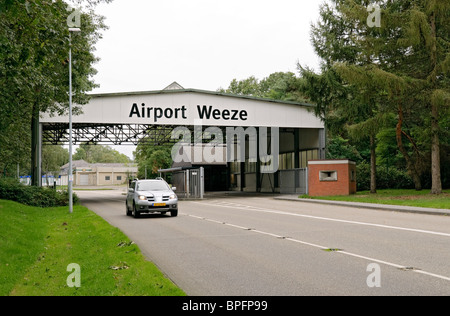 A reminder of RAF Laarbruch days at entrance to  Weeze (Niederrhein) Airport, North Rhine-Westphalia, Germany. Stock Photo