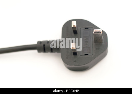 3 Pin Electrical Plug UK Stock Photo