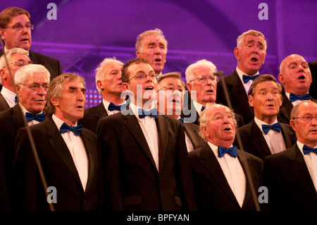 Male voice choir competing at the National Eisteddfod of Wales, Ebbw Vale 2010 Stock Photo