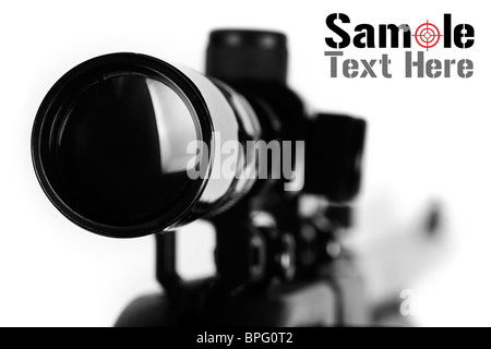 Closeup of a rifle scope. Stock Photo