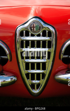 1960's red Alfa Romeo front grill close up, classic car art, design ...