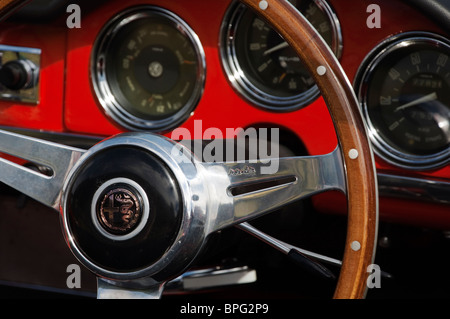 Close-up view of an Alfa Romeo classic car, England, UK Stock Photo