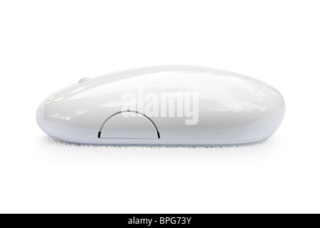 White Modern Shiny Computer Mouse over White Stock Photo