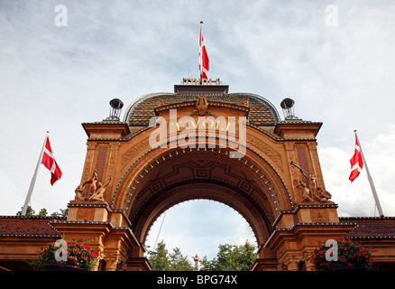 The portal and main entrance to the amusement park Tivoli in Copenhagen, Denmark Stock Photo