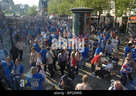 Rangers football fans at the UEFA Cup Final 2008 in Manchester Stock Photo