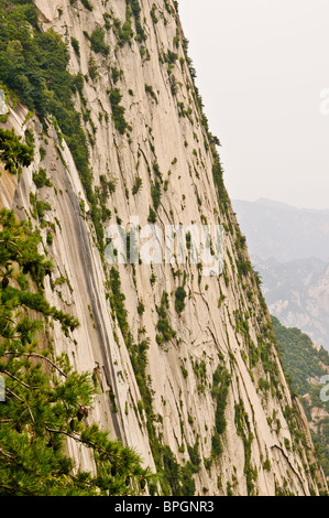 View of the famous holy mountain Hua Shan in Shaanxi province, China Stock Photo