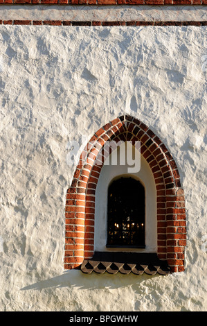 A window of the Cathedral of Porvoo. The present church was built in 1450's. The Cathedral has been destroyed and rebuilt ... Stock Photo