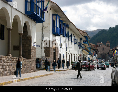 Peru. Cusco. Traditional architecture. Colonial buildings. Stock Photo